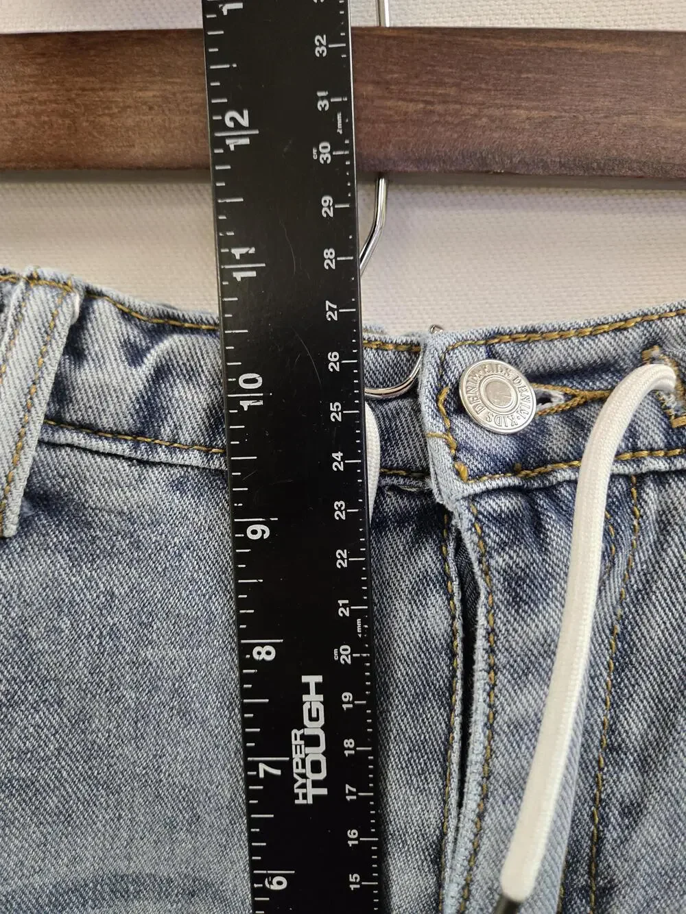 SHEIN Jeans Youth 16 Blue Cargo Elastic Waist Drawstring Pockets Denim